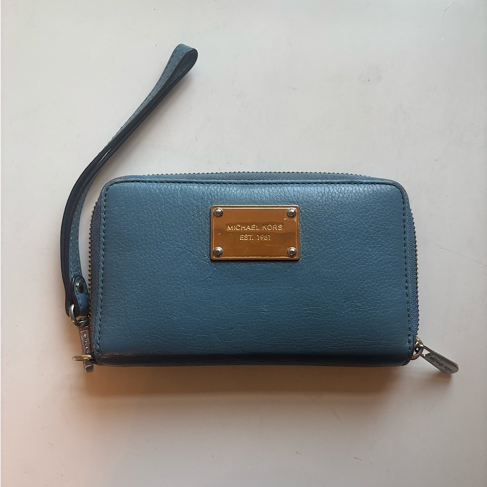 Michael Kors Blue Wristlet Wallet